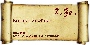 Keleti Zsófia névjegykártya